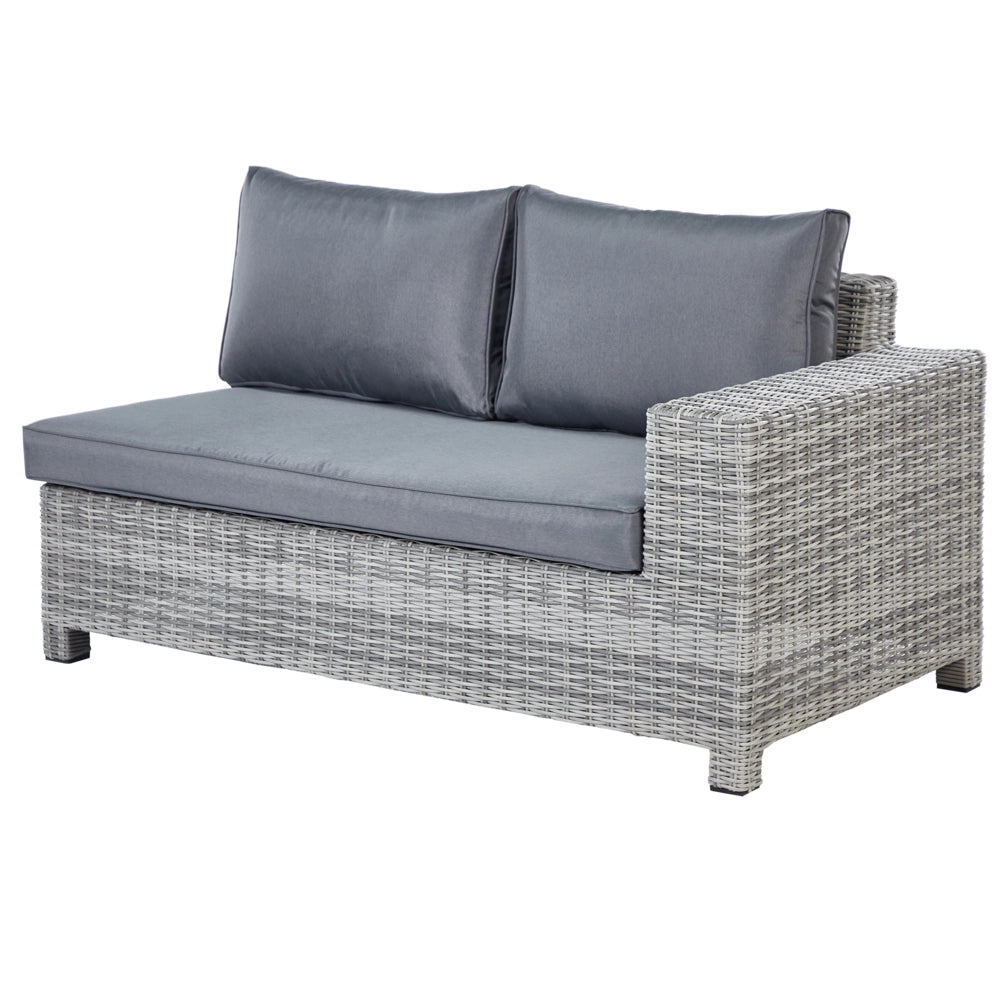 Set da giardino in rattan sintetico 9 posti divano angolare da esterno con tavolo cuscini grigio