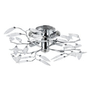 Plafoniera Moderna a 4 Bracci Lampada da Soffitto Senza Paralume Lampadario in Metallo con Cristalli Artificiali [lux.pro]