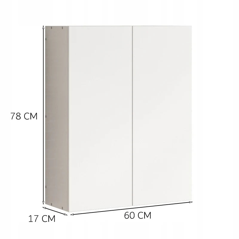 Mobile da bagno sospeso a 2 ante, 60 cm, moderno e salvaspazio.