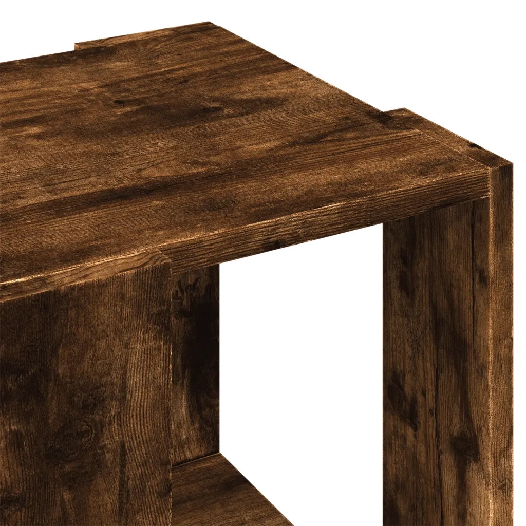 Tavolino da Salotto Rovere Fumo 32x32x30 cm Legno Multistrato