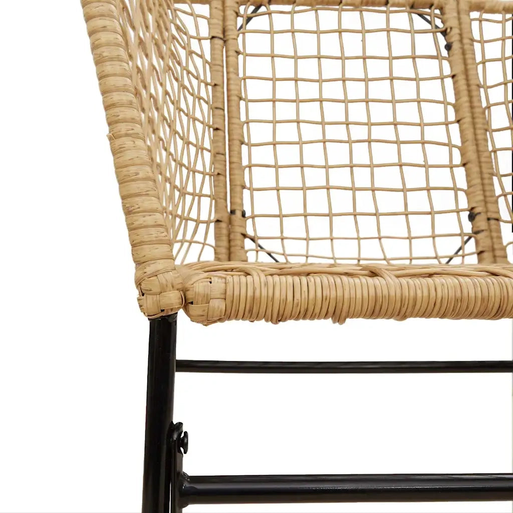 Set Pranzo da Giardino 7pz Marrone Polyrattan Vetro