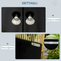 Ciotola per Cani Rialzata con Vano Contenitore, 2 Ciotole in Acciaio Inox Rimovibili, 60x30x35.5cm, Nero