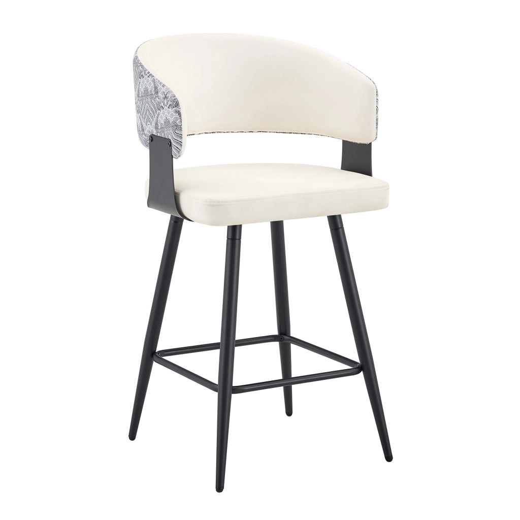 SGABELLO da bar con schienale, 94,5 cm, PU bianco, Set da 2 pezzi