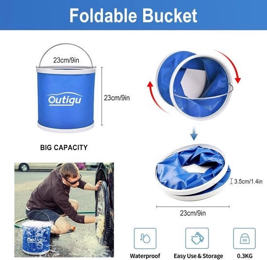 Set di pulizia professionale, 17 pezzi di prodotti per esterno e interno con borsa, spazzola per ruote, secchio, spazzola di scarico, guanti da lavaggio, spugne, raschietto per finestre, asciugamano, spazzola per dettagli (17)