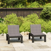 Sedie a Sdraio da Giardino con Cuscini 2 pz in Plastica Grigio 3059824