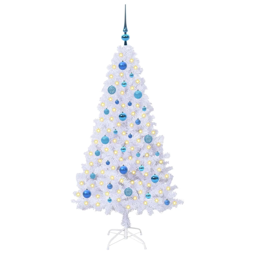 Albero di Natale | Decorazioni natalizie artificiale Bianco 150 cm PVC e Acciaio