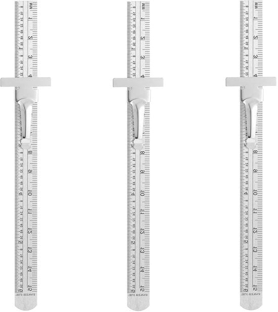 Set da disegno a 3 pezzi di liniali a 6 pollici con clip rimovibili per scuola, ufficio e architettura