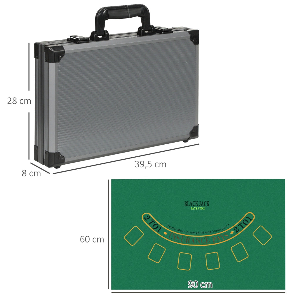 Set da gioco per bambini ¨C zephmum ¨C 400 fiches, carte, tappeto verde, maletta