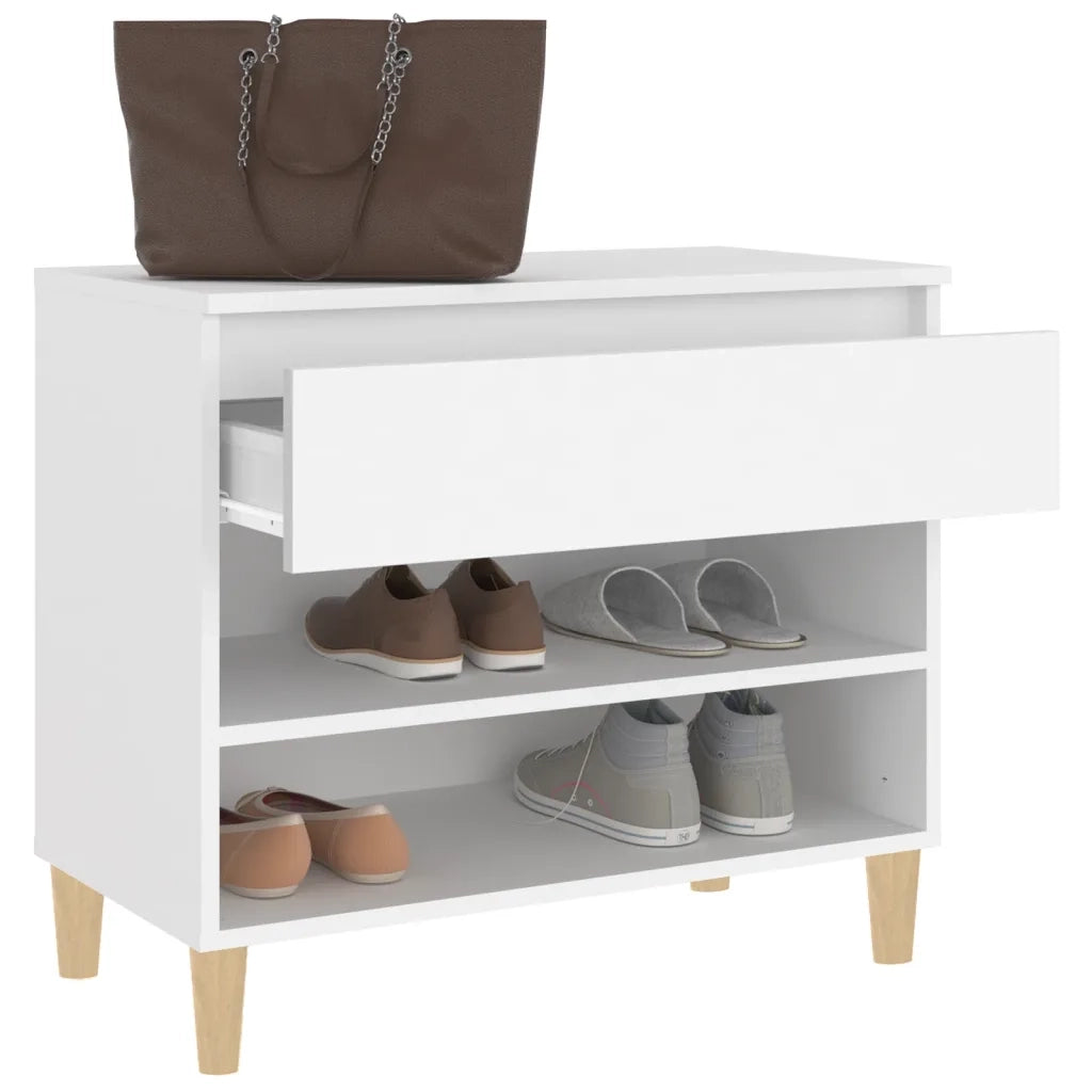 Scarpiera-Scaffale per scarpe Bianca 70x36x60 cm in Legno Multistrato 667097