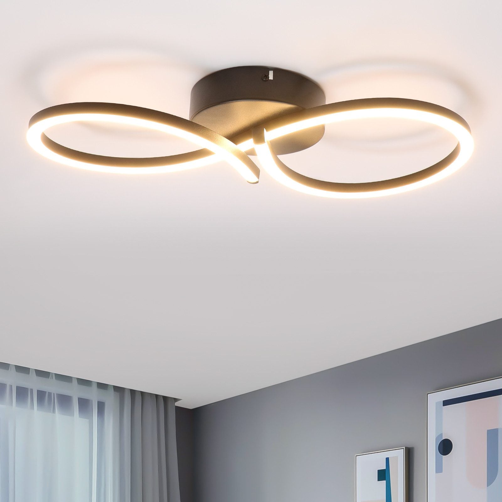 ZMH Lampada da soffitto plafoniera LED bianca 24W design moderno per soggiorno corridoio