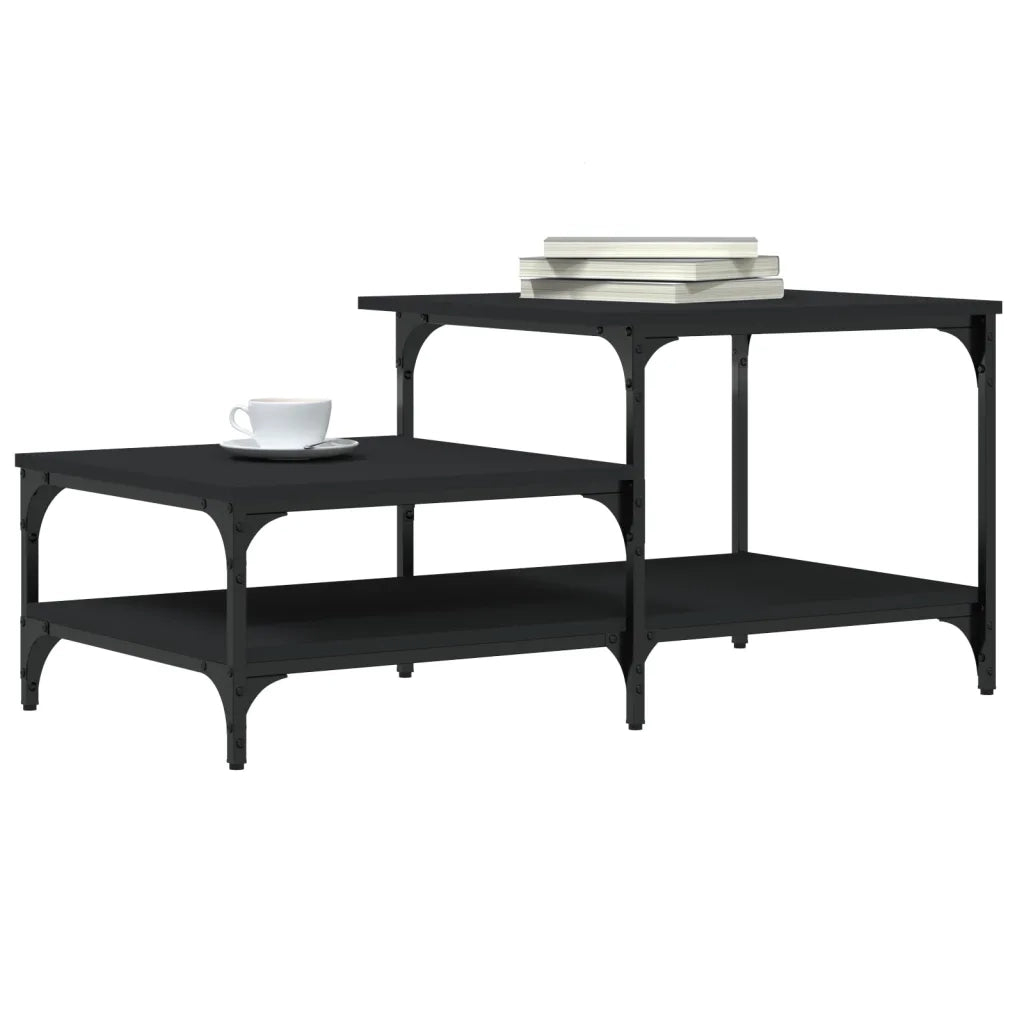 Tavolino da Salotto Nero 100x50,5x45 cm in Legno Multistrato 835379