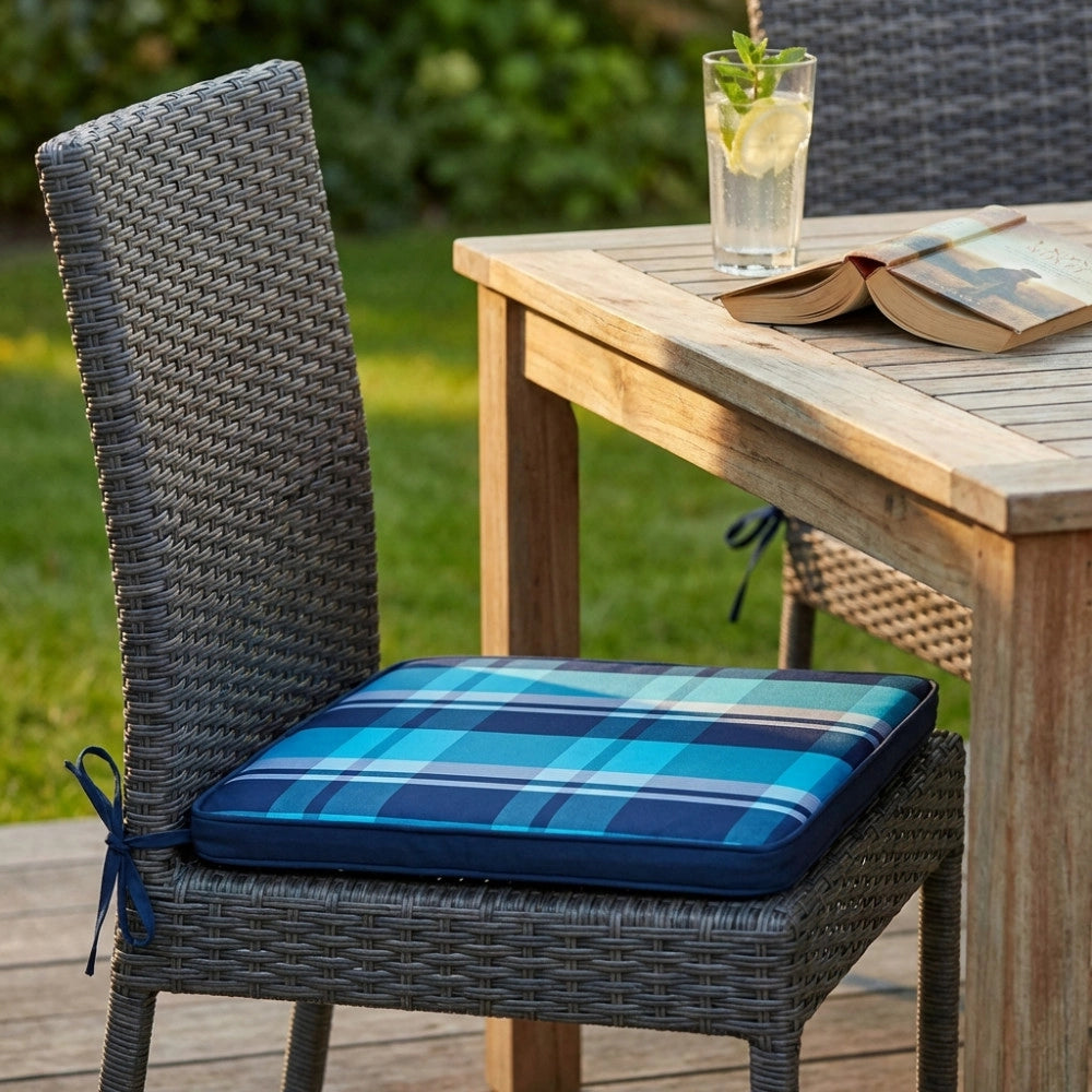 CUSCINO REAL SEDUTA QUADRI BLU