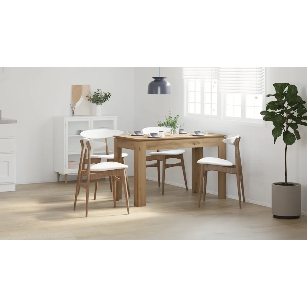 Tavolo da Pranzo Rovere Artigianale 120x60x76 cm in Truciolato 855903