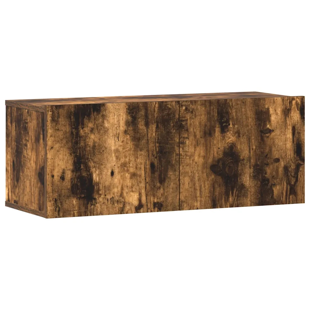 Set Mobili Porta TV 3 pz Rovere Fumo in Legno Multistrato 3114475