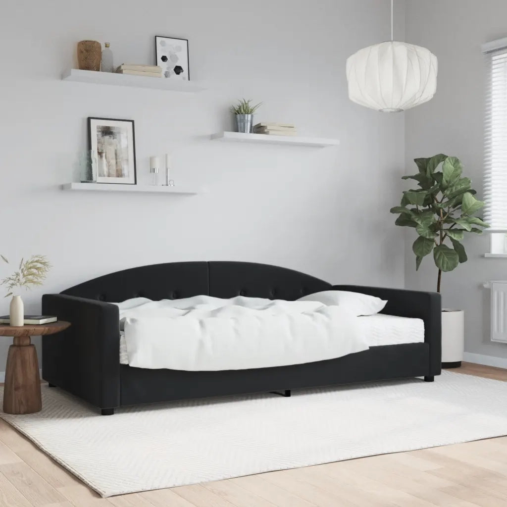 Divano letto | Sof¨¤ letto | Letto singolo con Materasso Nero 100x200 cm in Velluto