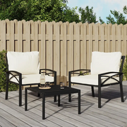 Sedia da patio-Sedie da Giardino con Cuscini Sabbia 2pz 68x76x79 cm Acciaio