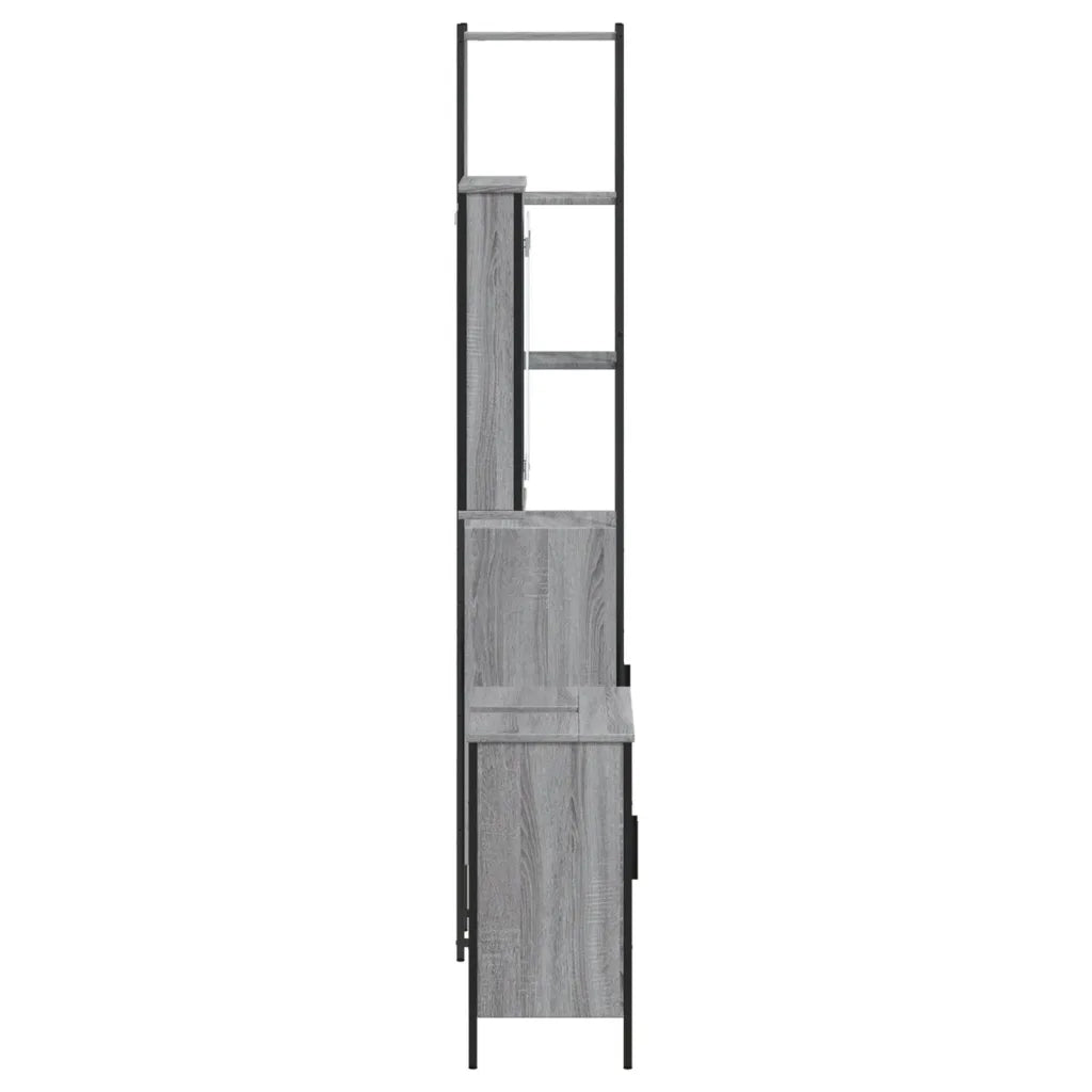 Set Mobili da Bagno 3 pz Grigio Sonoma in Legno Multistrato