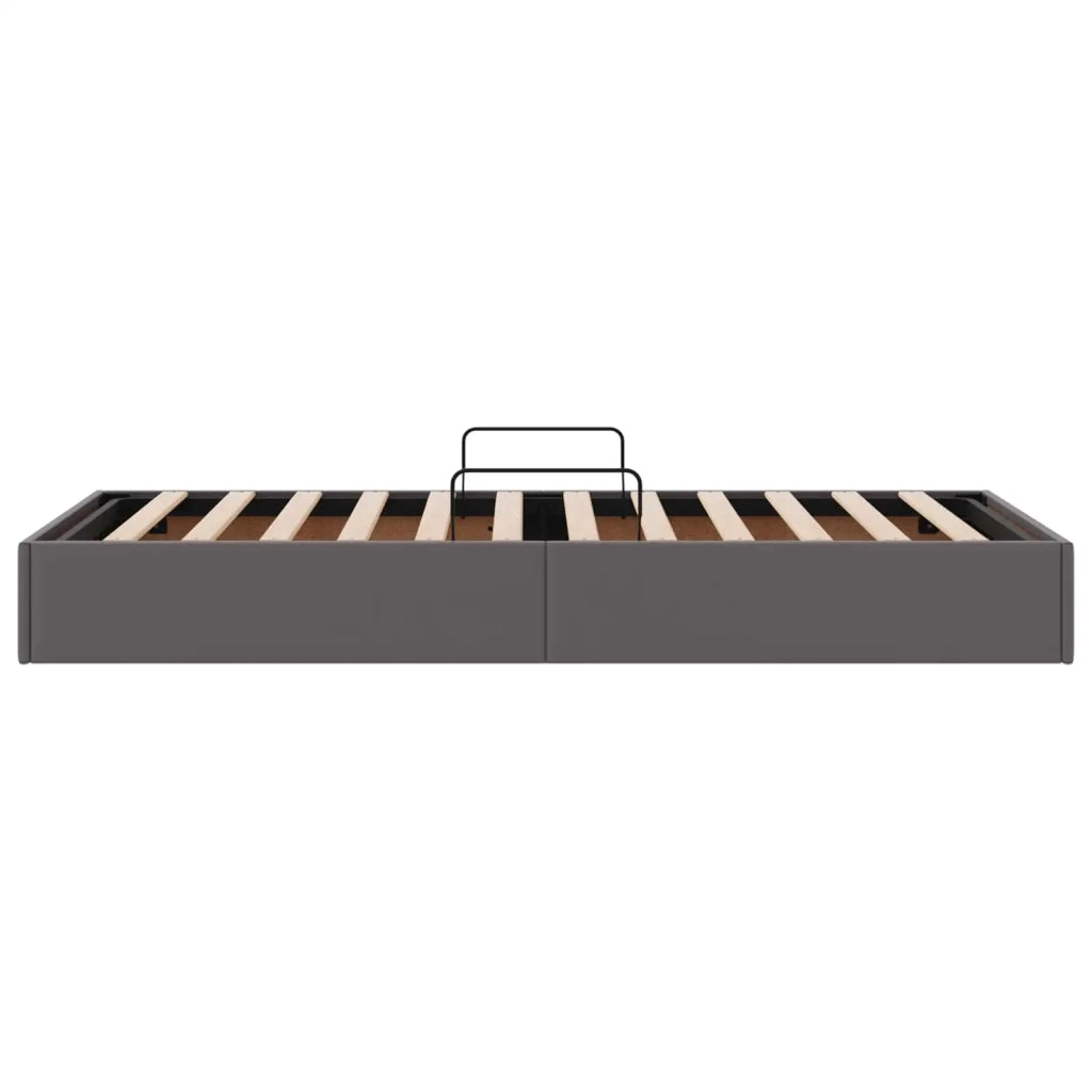 Letto ottomano Grigio 100 x 200 cm Pelle Sintetica 3442760
