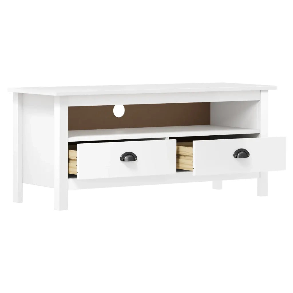 Mobile Porta TV-Mobile per TV-Credenza TV Hill Bianco 110x40x47 cm in Legno di Pino 604704