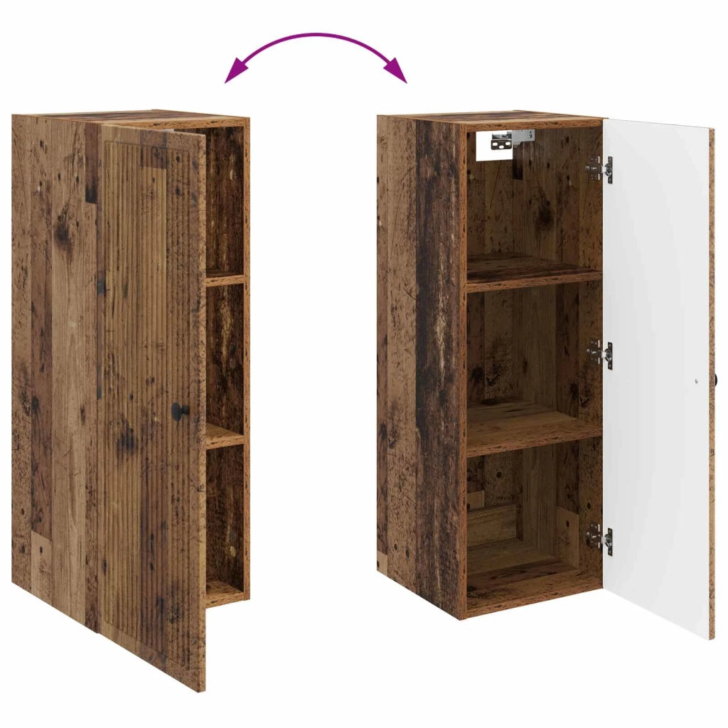 Mobiletto a muro Legno antico 33 x 34,5 x 90 cm