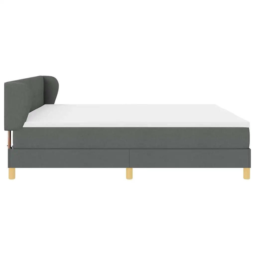 Letto a molle con materasso Grigio scuro 200 x 200 cm Tessuto 3340235