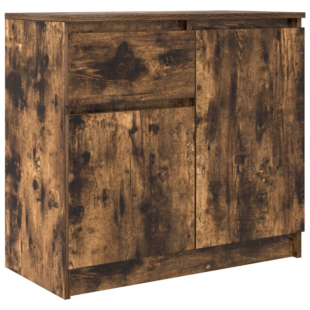 Credenza con Cassetto-Buffet-Armadio da cucina Rovere Fumo 71x35x65 cm in Truciolato 205068