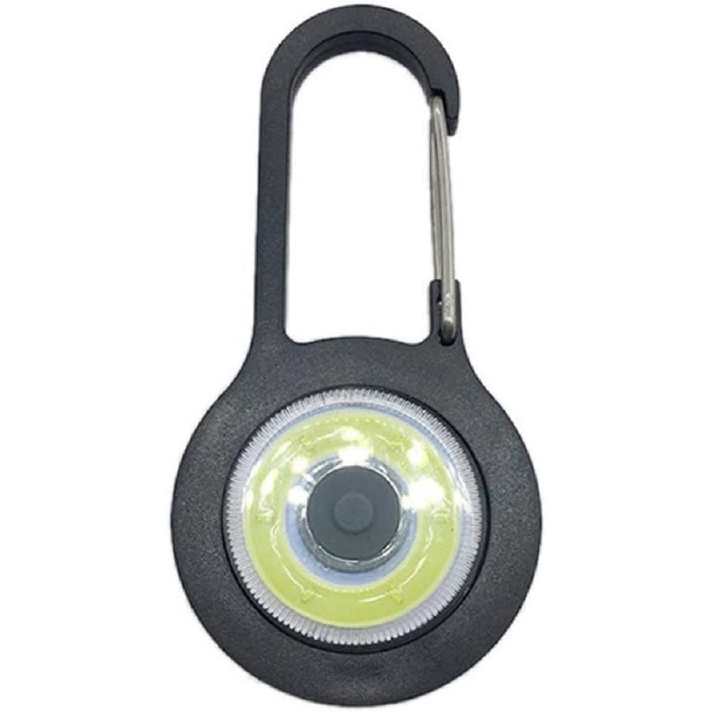 Trade Shop - Torcia Luce Tascabile A Led Cob Mini Con Batteria Moschettone Manici Per Esterni -