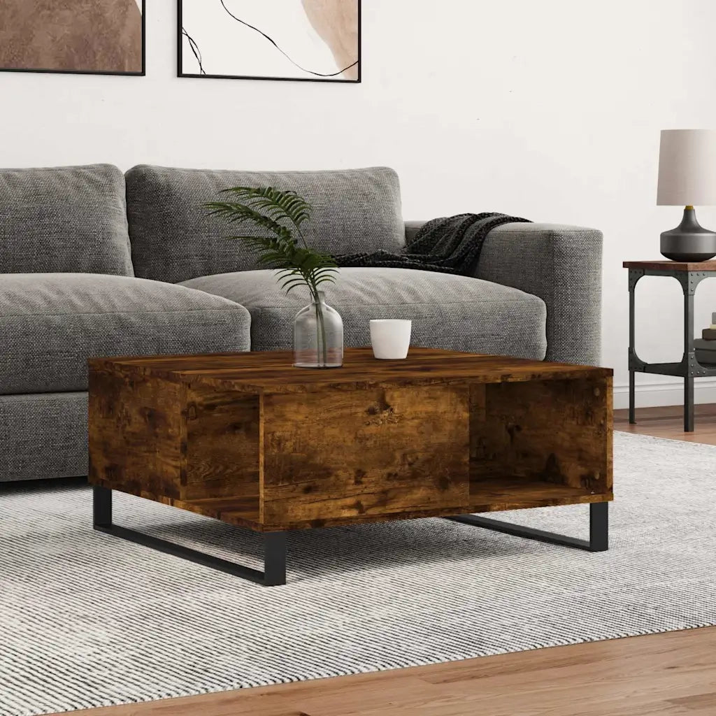 Tavolino da salotto | Tavolino da caff¨¨ | Tavolino da Soggiorno Rovere Fumo 80x80x36,5 cm Legno Multistrato