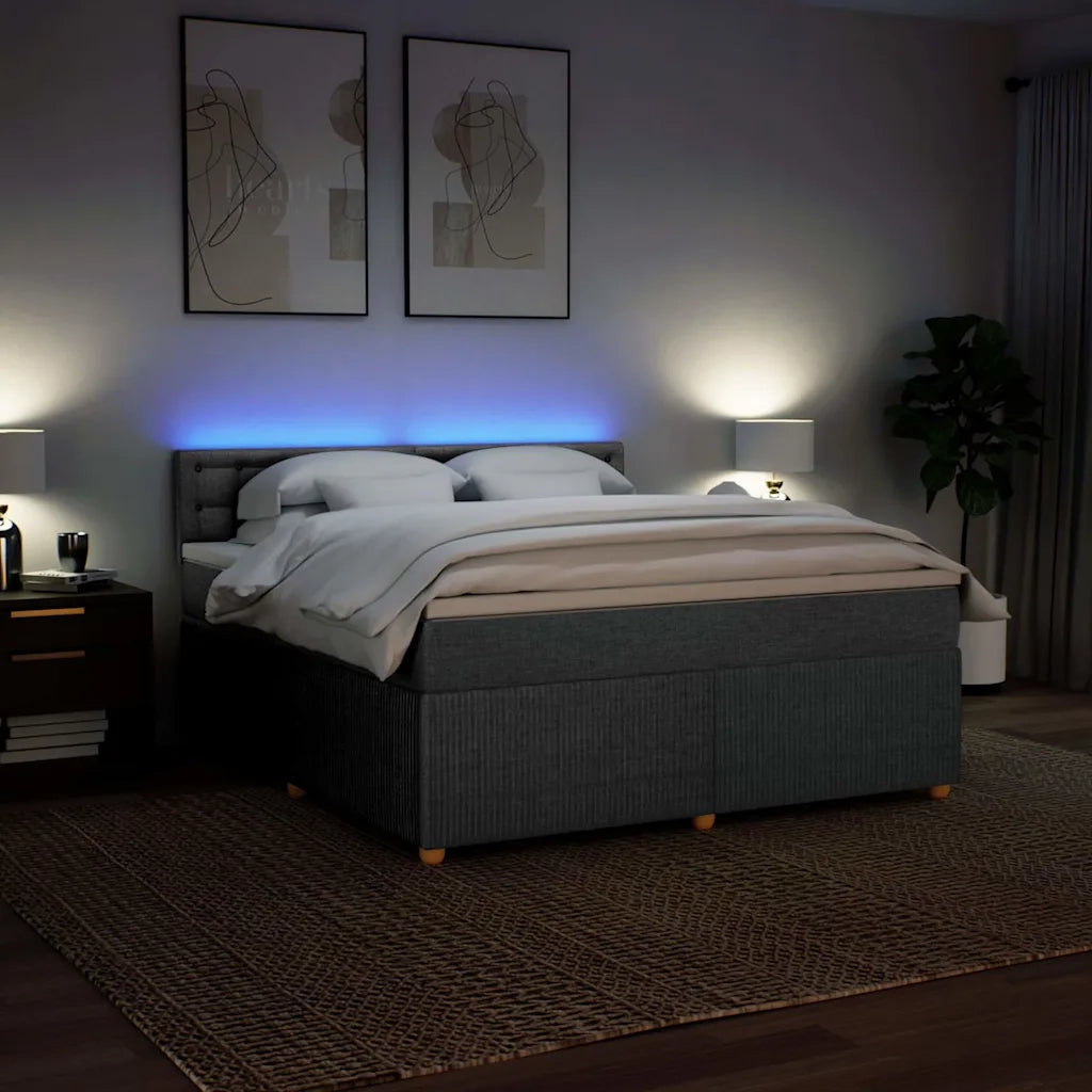 Giroletto a Molle con Materasso Grigio Chiaro180x200 cm Tessuto