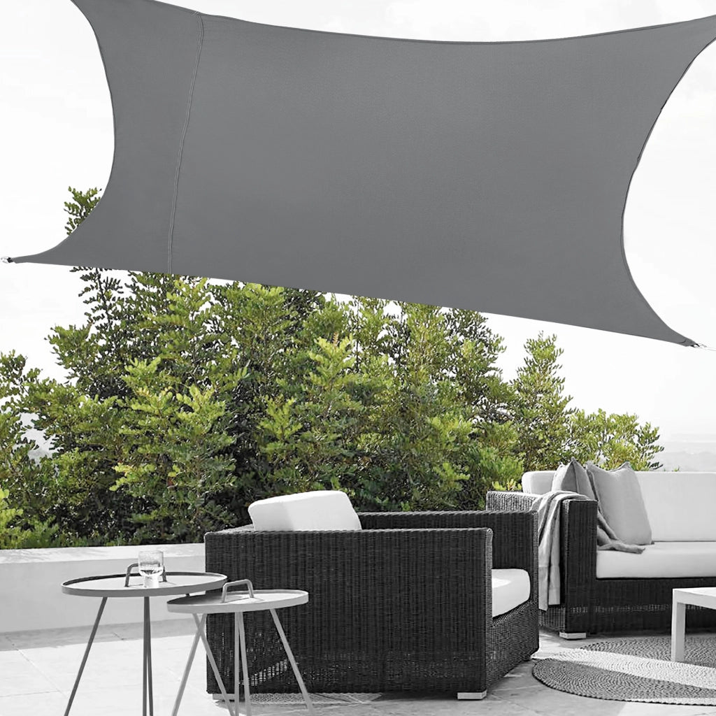 Vela Ombreggiante Lerma Tenda Parasole 300x500 cm Grigio Scuro [en.casa]