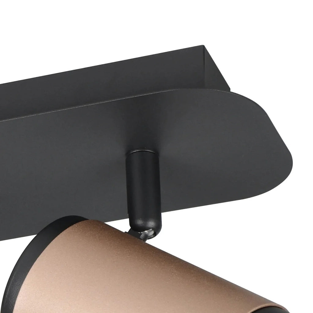 LÚZETE - SPOT DA PARETE/SOFFITTO 2 LUCI GU10 METALLO COFFEE GIADA