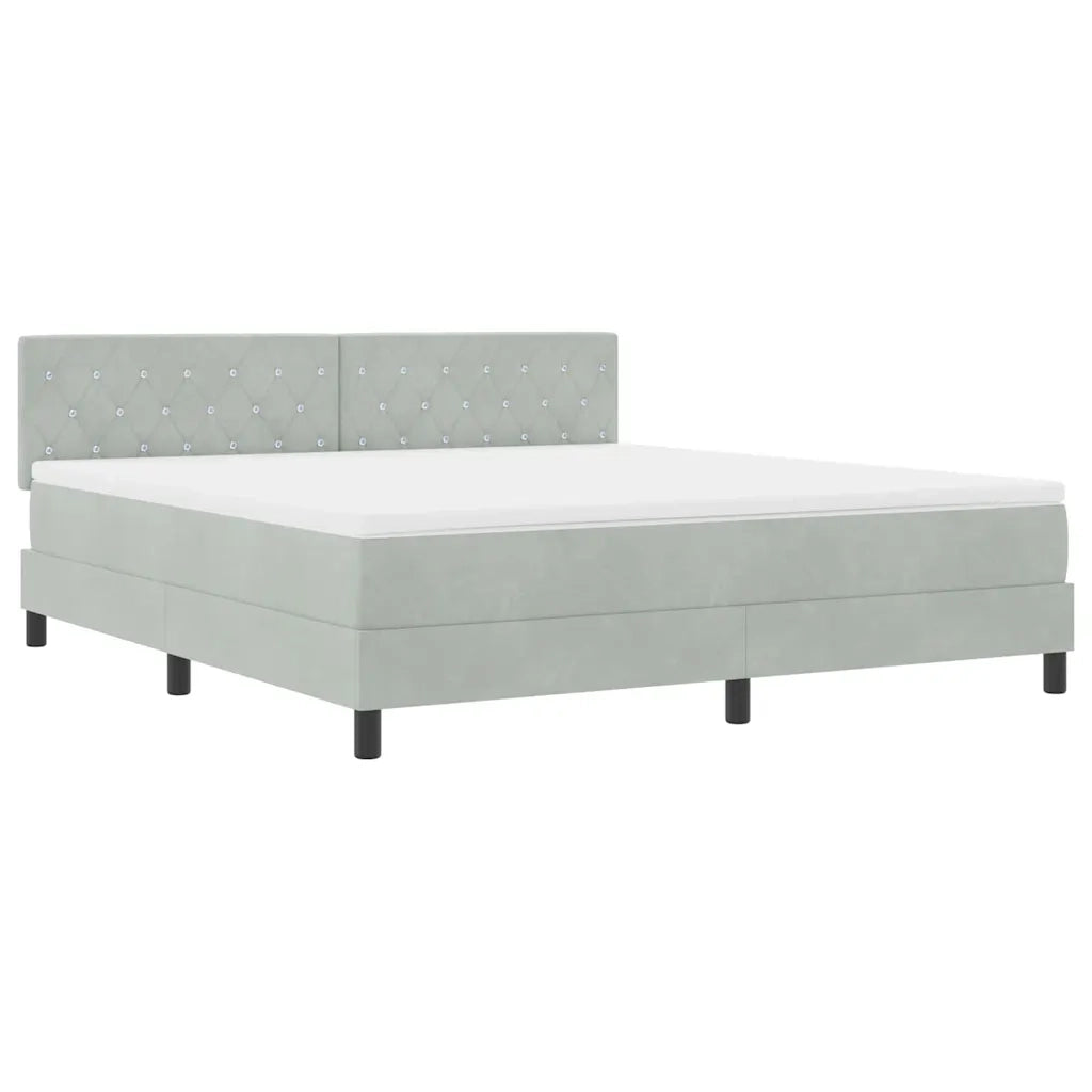 Letto a molle con materasso Grigio chiaro 180 x 200 cm Velluto 3339122