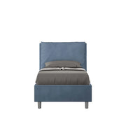 BS COM Letto singolo contenitore imbottito 80x210 microfibra blu