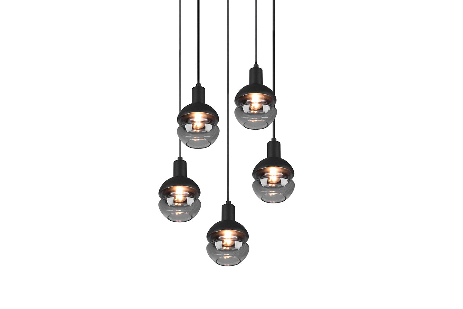 Lampada a Sospensione da Interno Attacco E14 in Metallo Nero e Oro