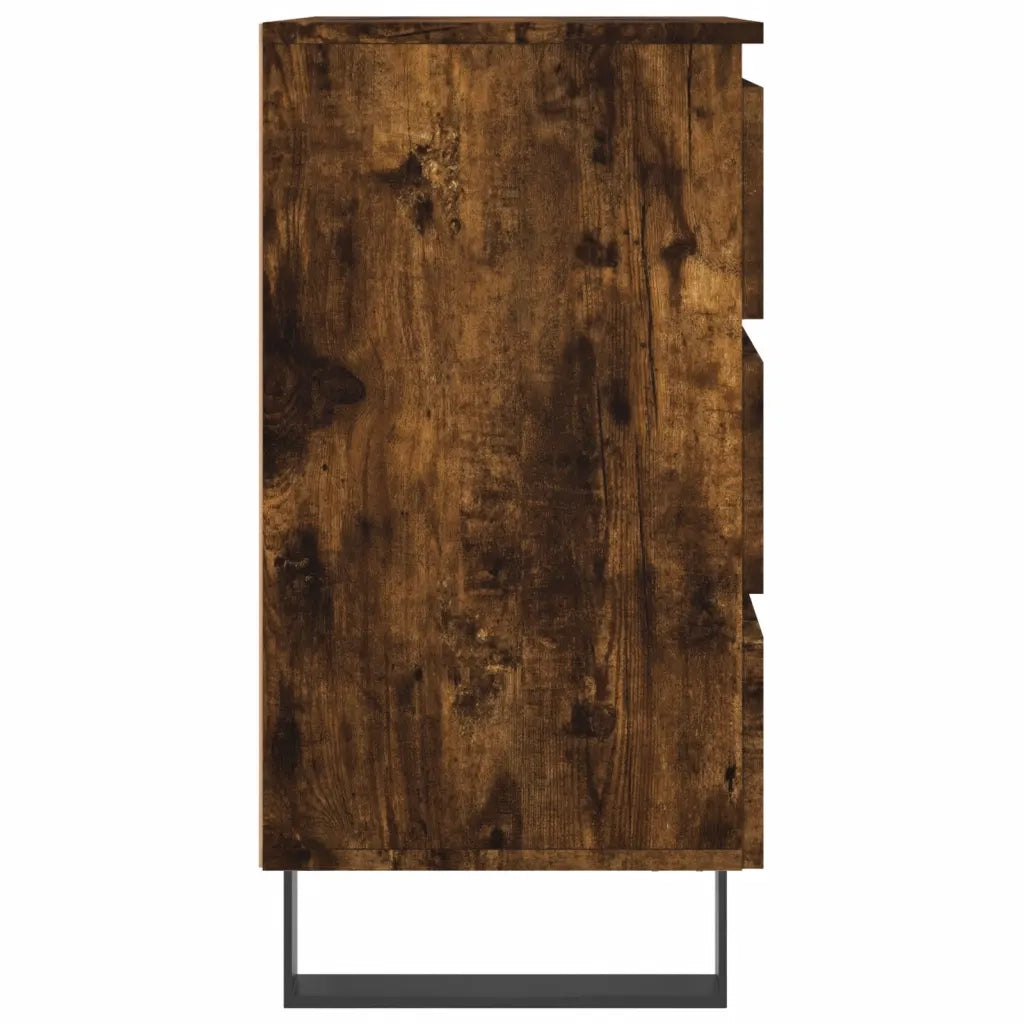 Set di 2 Comodini | Armadio da Notte | Mobiletto da notte Rovere Fumo 40x35x69 cm in Legno Multistrato