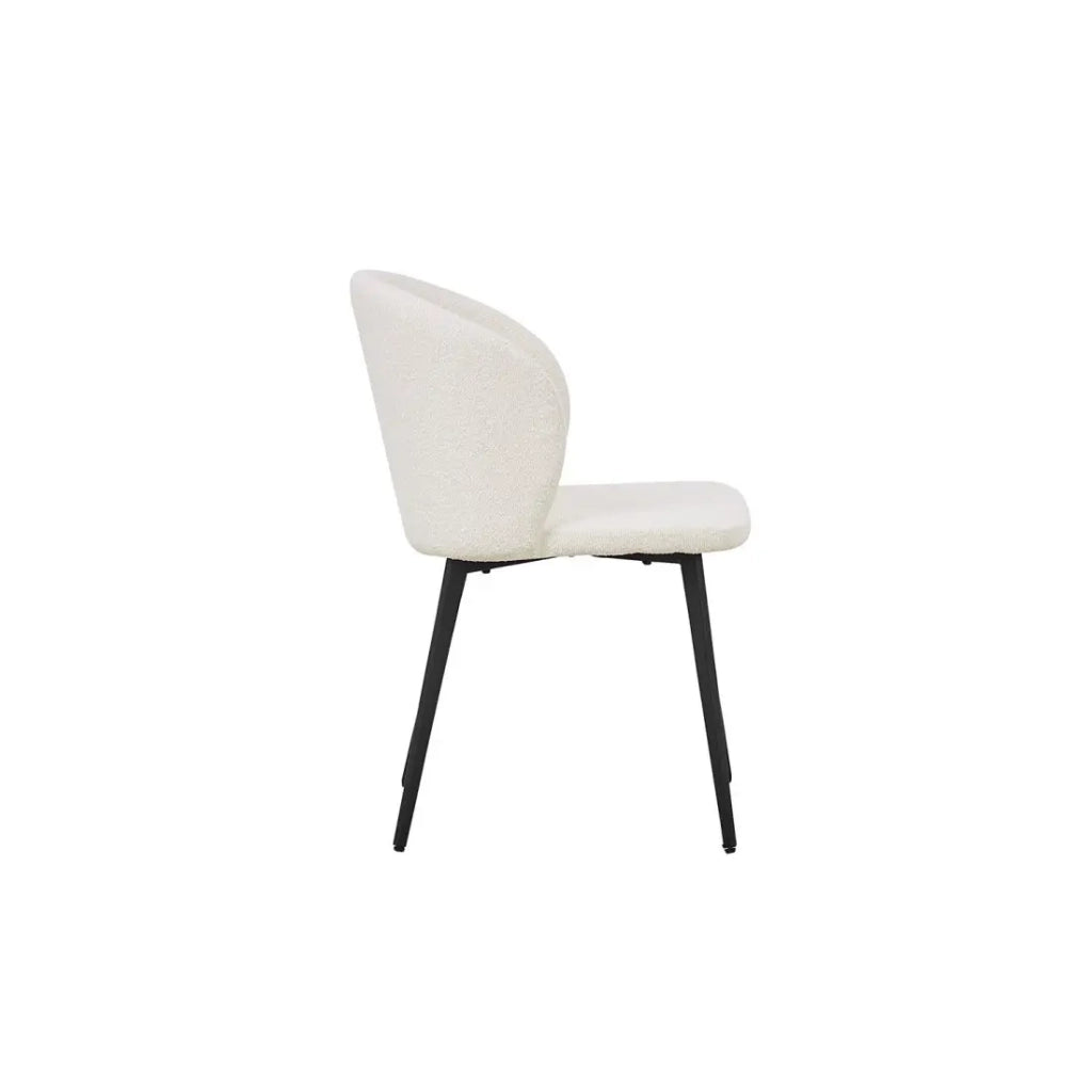 Sedia TOLO Tessuto Bouclé Bianco, dimensioni H80 x L51 x P55, ideale per la tua cucina o sala da pranzo.