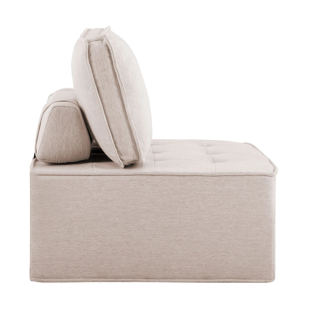 Divano modulare 80.0x36.0x32.0 cm componibile e compatto in compensato beige