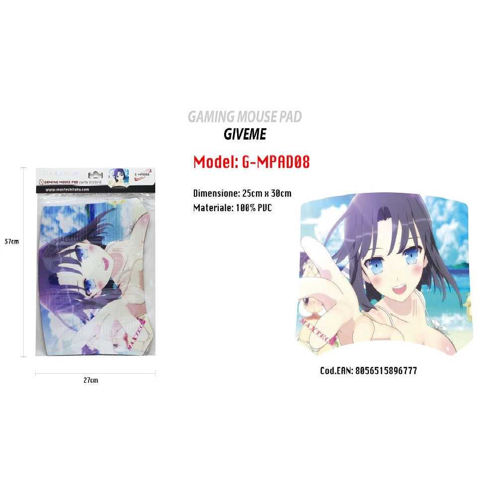 Trade Shop - Tappetino Tappeto Poggiapolso Gaming Mouse Ragazza Cartoni Giveme Pc Maxtech G-mpad08 -
