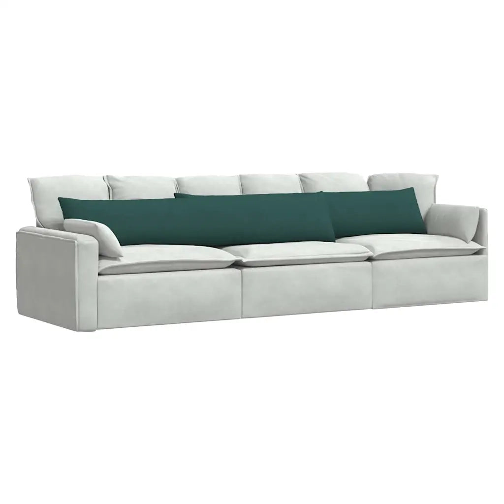 Cuscini da Divano 2 pz-Set di 2 Cuscini per Sofa Verde Scuro 200 x 40 cm Tessuto
