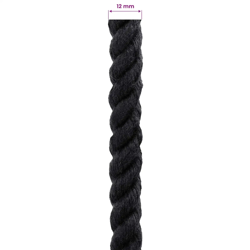 Corda di Cotone 12 mm 100 m Nero 100% Cotone 42011815
