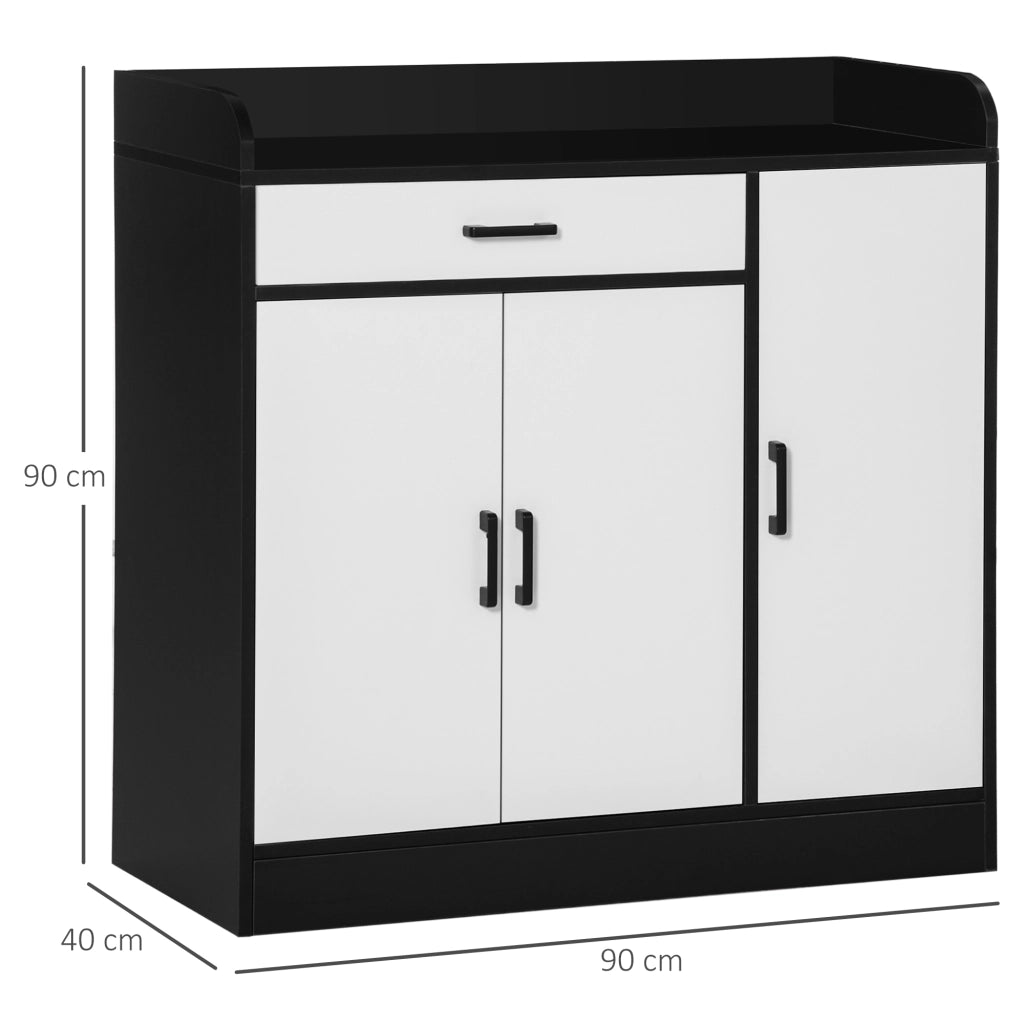 EasyComfort Mobiletto da Cucina Moderno in MDF con 2 Armadietti, 1 Cassetto e Ripiani Regolabili, 90x40x90 cm