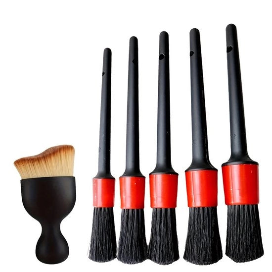 Set di pulizia auto 6 pezzi per dettaglio auto spazzola per rivestimento auto spazzola morbida