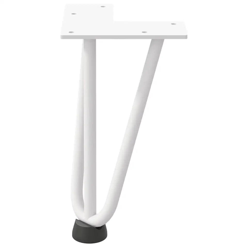 Gambe a forcina per tavolino 4 pz bianche 20 cm in acciaio massiccio