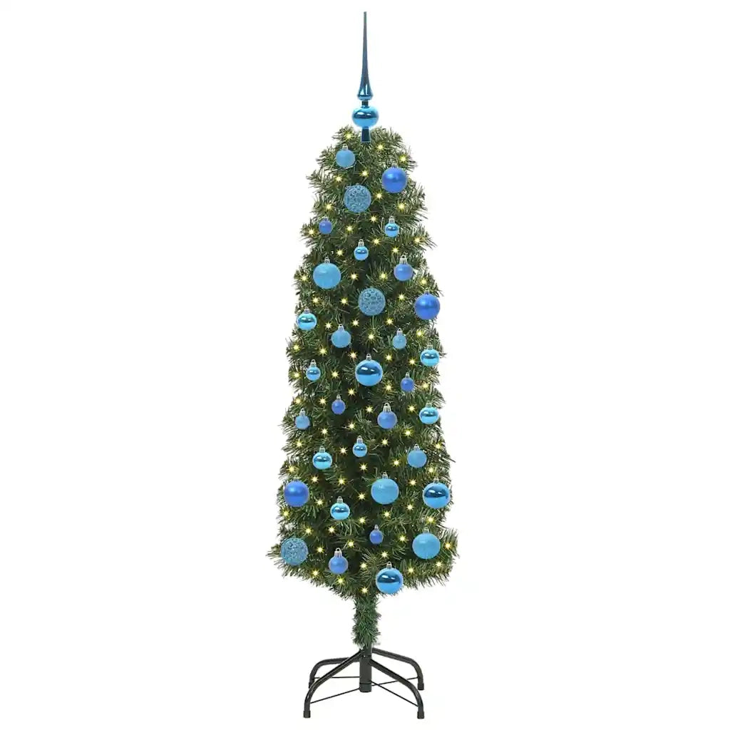 Albero di Natale Artificiale-Albero Natalizio con 150 LED Verde 150 cm 944199