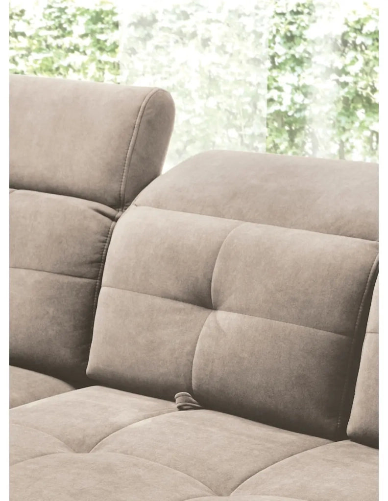 Divano ad angolo Beige 5 posti angolo sinistro 5 posti comfort INFERNO
