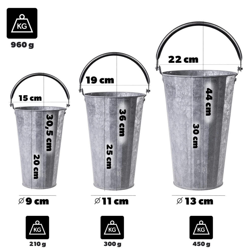 KADAX Zestaw donic stalowych 21cm+18cm+15cm K16521