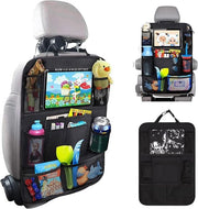 Achterpiazza con organizzatore di sedile per auto – 9 tasche di stivaggio, 10" supporto per tablet, protettore di schiena del sedile per bambini, ideale come accessorio di viaggio