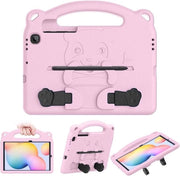 Copertura EVA Resistente per Galaxy Tab S6 Lite 2020 - Rosa con Maniglia e Supporto e Orecchino per Penna