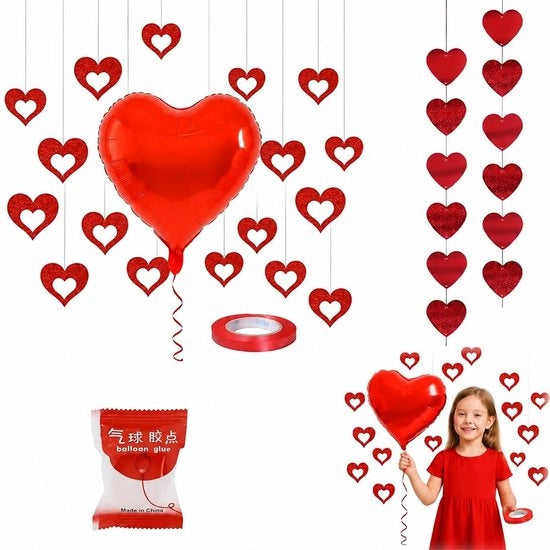 Set di palloni a forma di cuore - 10 pezzi - 45 cm - decorazione di palloni romantici - PVC duraturo - decorazione di San Valentino - palloni per feste