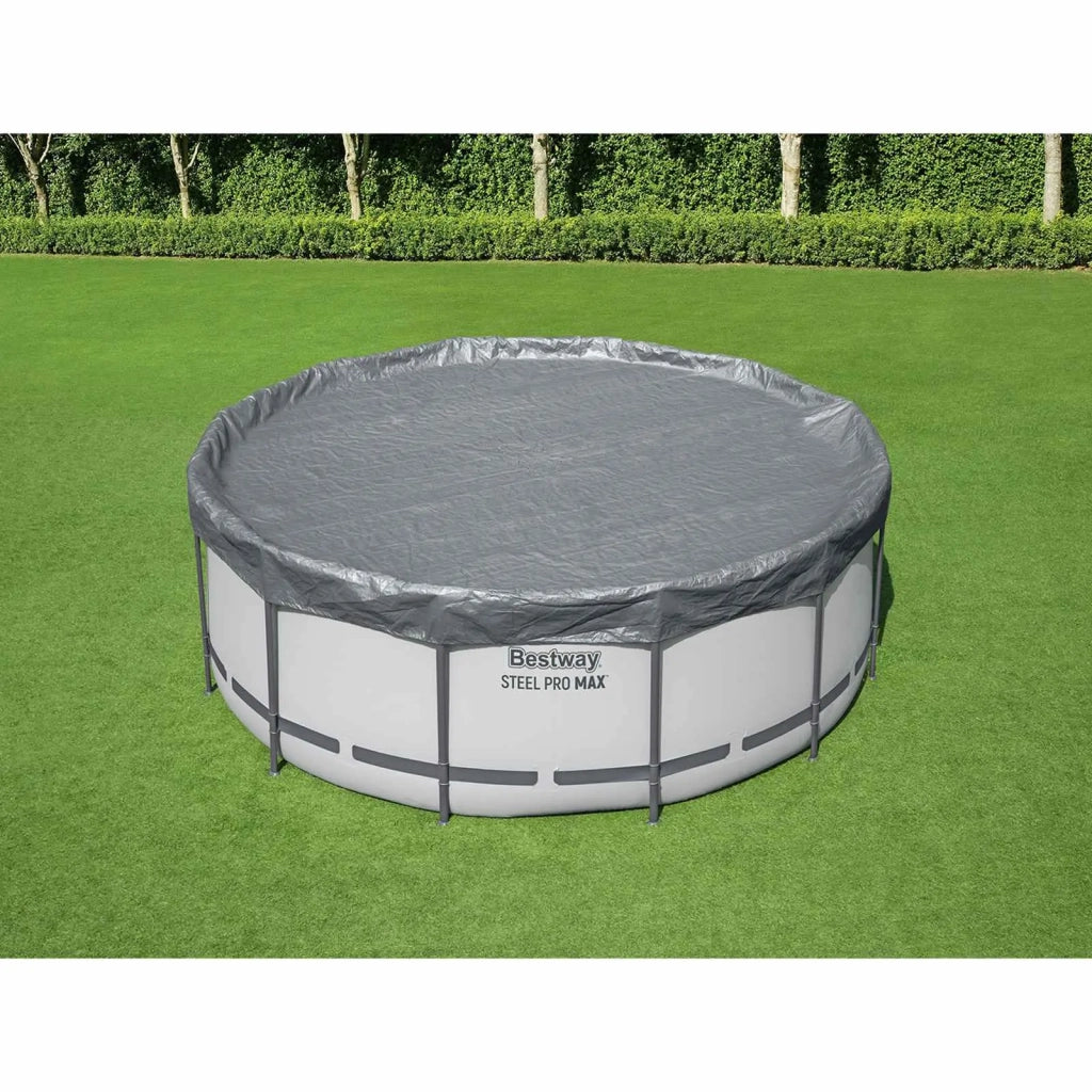 Bestway Copertura per piscina Ø4,88 m Rotondo Poliestere Grigio 42035726
